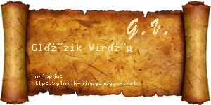 Glózik Virág névjegykártya